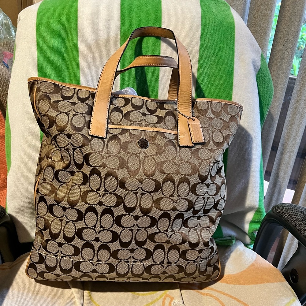 Coach Brown Signature Tote Bag